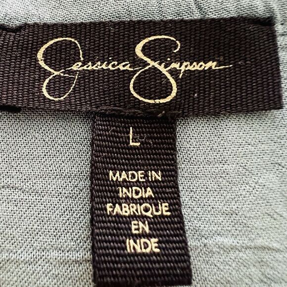 Jessica Simpson Blue Embroidered Boho Hippie Flowy Soft Comfy Dress - Large - Picture 8 of 9